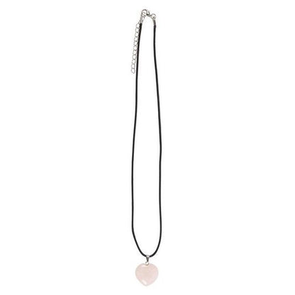 Rose Quartz Healing Crystal Heart Necklace