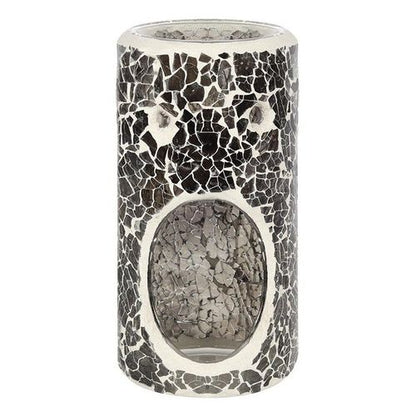 Pillar Gunmetal Grey Crackle Oil Burner and Wax Warmer